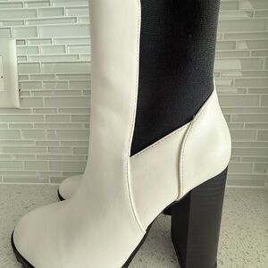 Forever 21 White and Black Heeled Women's Boots